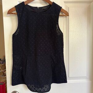 Women Ann Taylor Navy Blue Tank Top
